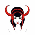 red headband with devil horns image